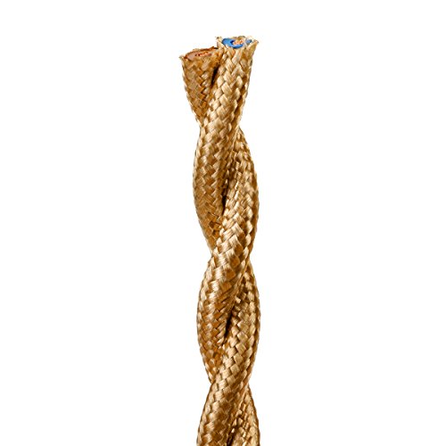 GreenSun Cable de tela para lámpara,cable de tela con revestimiento textil,cable eléctrico de 2 hilos,2 x 0,75 mm² trenzado individualmente trenzado,accesorios para lámparas,5m,color dorado claro GreenSun Cable de tela para lámpara,cable de tela con revestimiento textil,cable eléctrico de 2 hilos,2 x 0,75 mm² trenzado individualmente trenzado,accesorios para lámparas,5m,color dorado claro