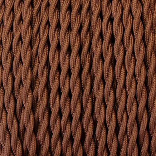 GreenSun LED Lighting Cable Textil Electrico, Cables Trenzados Vintage Cables de Alimentación con Conductor de Protección 3x0.75mm², 3 hilos, Café, 5M GreenSun LED Lighting Cable Textil Electrico, Cables Trenzados Vintage Cables de Alimentación con Conductor de Protección 3x0.75mm², 3 hilos, Café, 5M