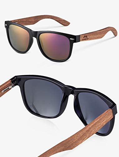 GreenTreen Gafas de Sol Polarizadas Hombre y Mujere, UV400 Protection, Gafas Ligeras con Patillas de Madera (Púrpura) GreenTreen Gafas de Sol Polarizadas Hombre y Mujere, UV400 Protection, Gafas Ligeras con Patillas de Madera (Púrpura)