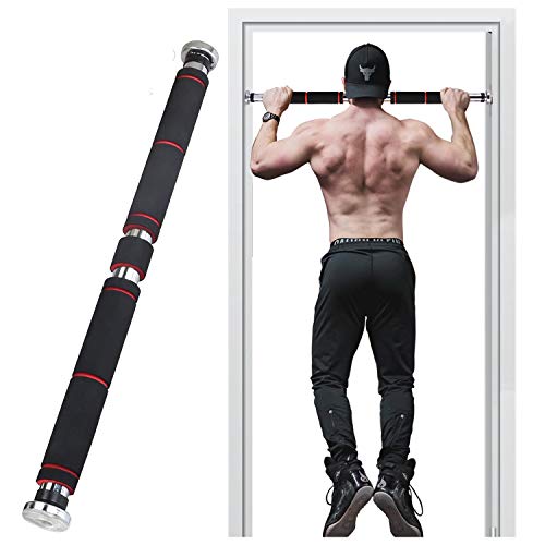 GREFIC Puerta Barra Dominadas, Ajustable 60-90 CM Pull Up Bars, 180KG de Carga Máxima Barra de Dominadas Pared, Fitness Musculacion Deporte en Casa, Abdominales Sit Up Barra, Casa Gimnasio Ejercicio