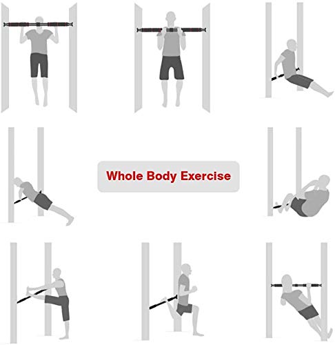 GREFIC Puerta Barra Dominadas, Ajustable Pull Up Bars, 180KG de Carga Máxima Barra de Dominadas Pared, Fitness Musculacion Deporte en Casa, Abdominales Sit Up Barra, Casa Gimnasio Ejercicio