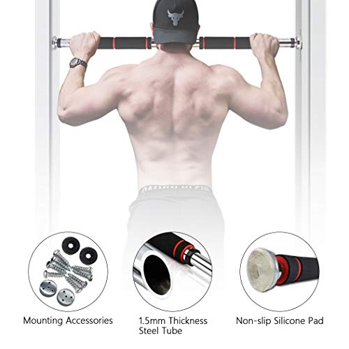 GREFIC Puerta Barra Dominadas, Ajustable Pull Up Bars, 180KG de Carga Máxima Barra de Dominadas Pared, Fitness Musculacion Deporte en Casa, Abdominales Sit Up Barra, Casa Gimnasio Ejercicio