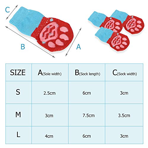 Gresunny 4 Piezas Calcetines para Perros Antideslizantes Protectores de Patas para Uso en Interior y Control de tracción con Refuerzo de Goma Botas para Mascotas Perro Gatos Rojo Gresunny 4 Piezas Calcetines para Perros Antideslizantes Protectores de Patas para Uso en Interior y Control de tracción con Refuerzo de Goma Botas para Mascotas Perro Gatos Rojo