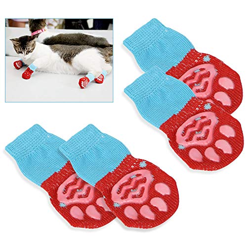 Gresunny 4 Piezas Calcetines para Perros Antideslizantes Protectores de Patas para Uso en Interior y Control de tracción con Refuerzo de Goma Botas para Mascotas Perro Gatos Rojo Gresunny 4 Piezas Calcetines para Perros Antideslizantes Protectores de Patas para Uso en Interior y Control de tracción con Refuerzo de Goma Botas para Mascotas Perro Gatos Rojo