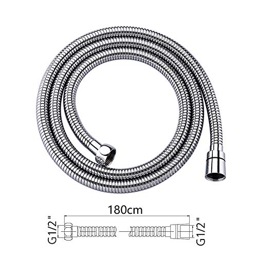 GRIFEMA G851-18 Manguera ducha, 1.8 m, Flexo de Acero, Plata