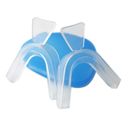 Grinigh Bandejas de boca Termoplásticas Personalizadas para Blanqueamiento dental-Goma blanqueadora moldeable-Protector bucal de dientes 1 par(1 superior y 1 inferior) con 1 estuche de retención