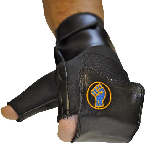 Gripeeze Manopla sin dedos con correa de velcro para terapia física, rehabilitación y equipo de ejercicio, tamaño mediano, color negro Gripeeze Manopla sin dedos con correa de velcro para terapia física, rehabilitación y equipo de ejercicio, tamaño mediano, color negro