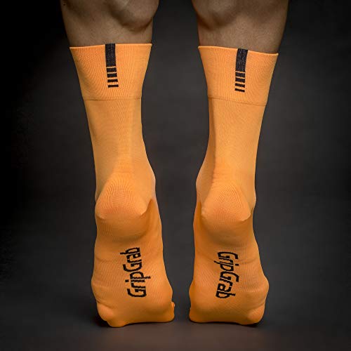 GripGrab Lightweight SL - Calcetines unisex, color naranja, Hi-Vis, largos, talla M (41-44)