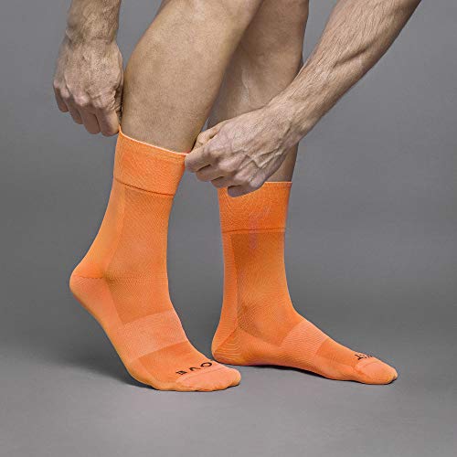 GripGrab Lightweight SL - Calcetines unisex, color naranja, Hi-Vis, largos, talla M (41-44)