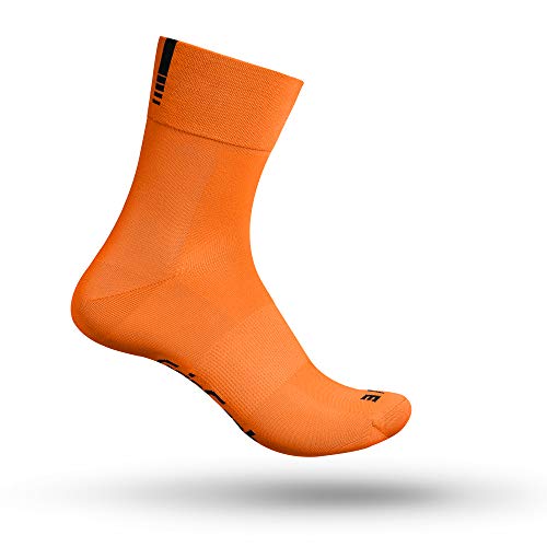 GripGrab Lightweight SL - Calcetines unisex, color naranja, Hi-Vis, largos, talla M (41-44)