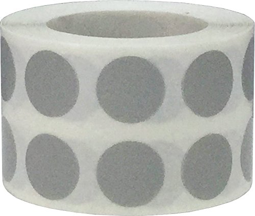 Grises Pegatinas Circulares, 13 mm 1/2 Pulgadas Etiquetas de Puntos 1000 Paquete