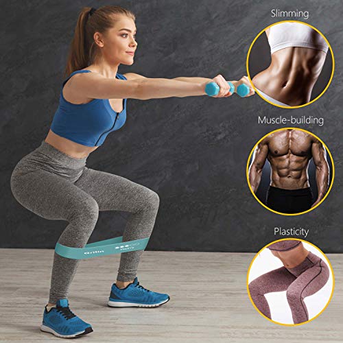 Gritin Bandas Elásticas Fitness/Bandas de Resistencia, Set de 5 Cintas Elásticas Fitness y Musculación de Látex Natural Agradable a la Piel con Guía de Ejercicios de Español y Bolsa Almacenamiento Gritin Bandas Elásticas Fitness/Bandas de Resistencia, Set de 5 Cintas Elásticas Fitness y Musculación de Látex Natural Agradable a la Piel con Guía de Ejercicios de Español y Bolsa Almacenamiento