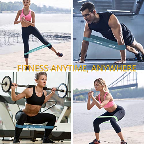 Gritin Bandas Elásticas Fitness/Bandas de Resistencia, Set de 5 Cintas Elásticas Fitness y Musculación de Látex Natural Agradable a la Piel con Guía de Ejercicios de Español y Bolsa Almacenamiento Gritin Bandas Elásticas Fitness/Bandas de Resistencia, Set de 5 Cintas Elásticas Fitness y Musculación de Látex Natural Agradable a la Piel con Guía de Ejercicios de Español y Bolsa Almacenamiento