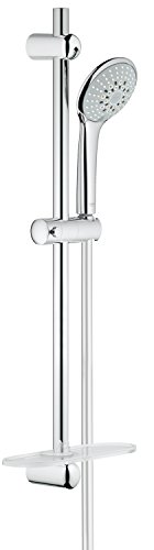 Grohe Euphoria 110 Champagne - Conjunto de ducha con barra de ducha (600 mm), tres tipos de chorro, acabado cromado (Ref. 27232001)