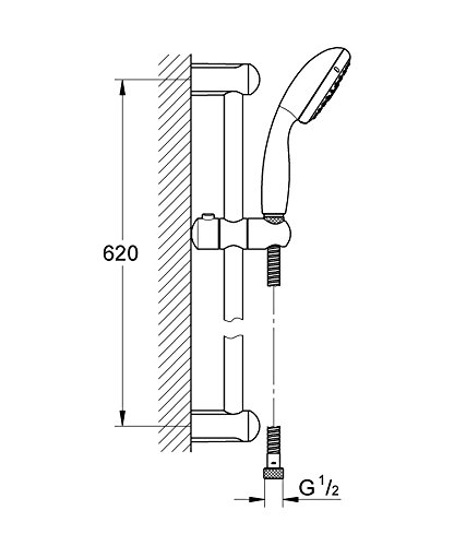 Grohe Tempesta - Conjunto de Ducha con Barra, 3 Chorros, Cromo (Ref. 27794001)