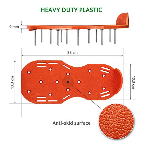 GRÜNTEK Zapatos Aerador de Cesped: sandalias con 4 correas ajustables y clavos en acero GRÜNTEK Zapatos Aerador de Cesped: sandalias con 4 correas ajustables y clavos en acero
