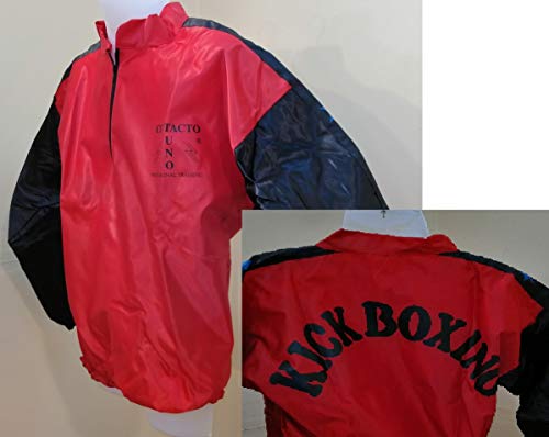 Grupo Contact Sudadera chándal de Kick Boxing Raso (roja Manga Negra) tala Unica (1,70 a 1,80 cm.)