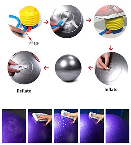 GSDJU Pelota De Ejercicio Anti-Explosión 55Cm / 65Cm / 75Cm con Bomba Fitness Yoga Ball para Embarazo Oficina Silla De Equilibrio Gimnasio (Blue)