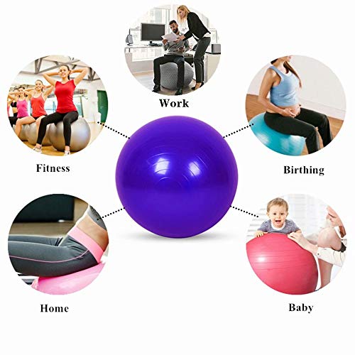 GSDJU Pelota De Ejercicio Anti-Explosión 55Cm / 65Cm / 75Cm con Bomba Fitness Yoga Ball para Embarazo Oficina Silla De Equilibrio Gimnasio (Blue)