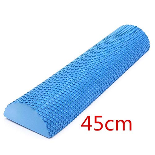 GSDJU Rodillo Espuma,miofascial,Bloques de Rodillo de Yoga de Espuma Media Redonda de 45 cm Pilates Fitness Gym Ejercicio Bloques de Yoga Masaje Flotador Columna de Equilibrio Azul