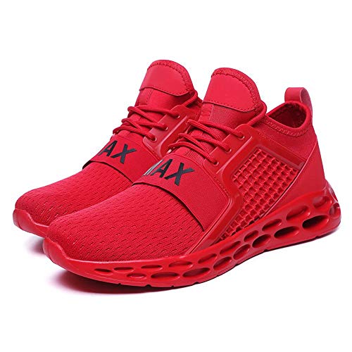 GSLMOLN - Zapatillas de deporte para hombre, para caminar, para exteriores, ligeras, para correr, para el tiempo libre, transpirables, para entrenamiento, 39-46 UE, color Rojo, talla 46 EU