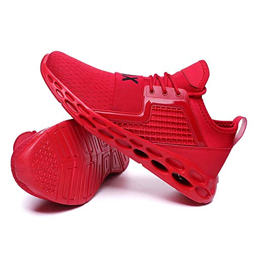 GSLMOLN - Zapatillas de deporte para hombre, para caminar, para exteriores, ligeras, para correr, para el tiempo libre, transpirables, para entrenamiento, 39-46 UE, color Rojo, talla 46 EU