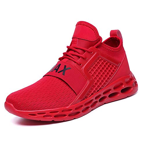 GSLMOLN - Zapatillas de deporte para hombre, para caminar, para exteriores, ligeras, para correr, para el tiempo libre, transpirables, para entrenamiento, 39-46 UE, color Rojo, talla 46 EU