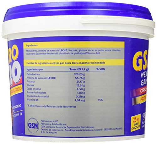 Gsn Gsn Pro 20 Chocolate 2,5 Kg Envase 2,5 Kg 2500 ml