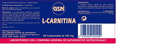 GSN L-Carnitina - 80 Comprimidos GSN L-Carnitina - 80 Comprimidos