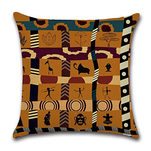 Gspirit 4 Pack Estilo étnico Africano Algodón Lino Throw Pillow Case Funda de Almohada para Cojín 45x45 cm Gspirit 4 Pack Estilo étnico Africano Algodón Lino Throw Pillow Case Funda de Almohada para Cojín 45x45 cm