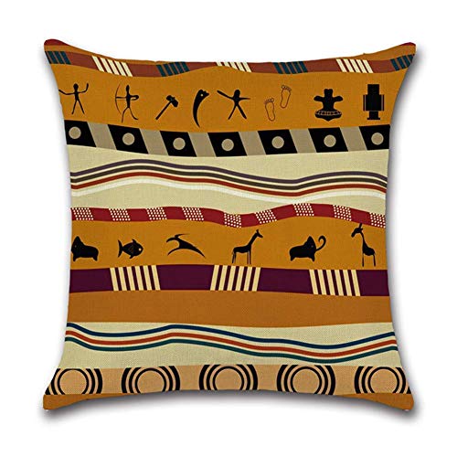 Gspirit 4 Pack Estilo étnico Africano Algodón Lino Throw Pillow Case Funda de Almohada para Cojín 45x45 cm Gspirit 4 Pack Estilo étnico Africano Algodón Lino Throw Pillow Case Funda de Almohada para Cojín 45x45 cm