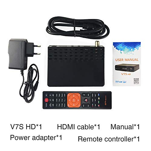 GT Media V7S/V7 S2X HD DVB-S2 El Receptor de TV Satelital Incluye USB WiFi Incorporado FTA 1080P Full HD Compatible con CC Am, Newcam, PVR, Youtube, PowerVu, Dre y Biss Clave (V7S HD)
