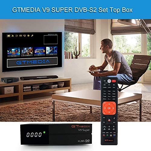 GT Media V9 Super DVB S2 Decodificador, Satélite Receptor de TV Digital H.265 1080P Full HD WiFi Incorporado compatible con Ccam, Newcam, IPTV, Youtube, PVR, PowerVu, Dre y Biss Clave