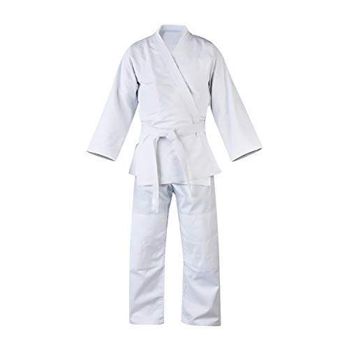 Gtagain Karate Kimono Taekwondo Dobok Traje - Unisex Adulto Niño Hombre Sudadera Suelto Conjuntos Artes Marciales Ropa Estudiante Uniform Judo Aikido Vestido con Cinturón Cuello En V Blanco