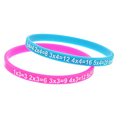 Guajave 12pcs multiplicación Tablas suave silicona pulsera aprender matemáticas educación pulsera para niños