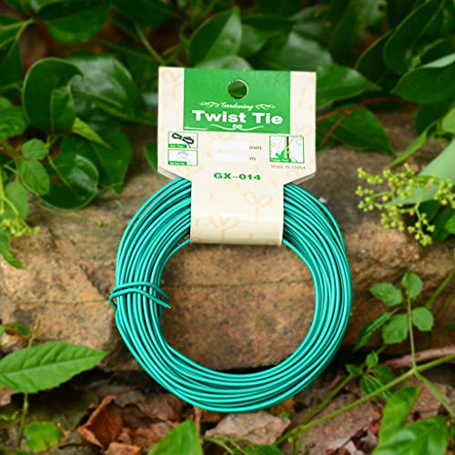 guangzhou 15M Plant Twist Tie Garden Wire Green Coated String DIY para jardín Capacitación Soporte Correa Bonsai Outlet Cable Plant Cage, Soporte Verde