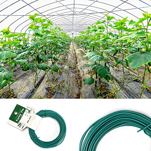 guangzhou 15M Plant Twist Tie Garden Wire Green Coated String DIY para jardín Capacitación Soporte Correa Bonsai Outlet Cable Plant Cage, Soporte Verde