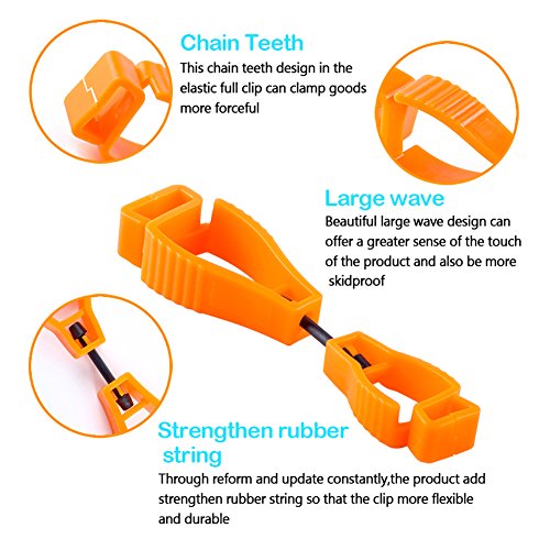 Guante Clip 3pcs Naranja Guante Grabber Clip Holder Guard Trabajo Seguridad， NanHong Glove Clip Holder Reducir Mano Lesióny Clip Clip Guantes Pom de Plástico Attach Gloves, Casco