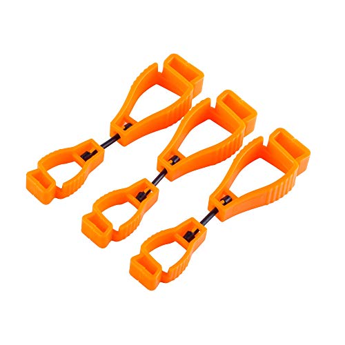 Guante Clip 3pcs Naranja Guante Grabber Clip Holder Guard Trabajo Seguridad， NanHong Glove Clip Holder Reducir Mano Lesióny Clip Clip Guantes Pom de Plástico Attach Gloves, Casco