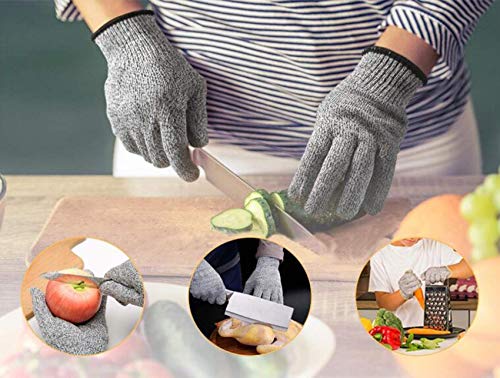 Guantes Anticorte para Niños, Guantes Resistentes a Los Cortes Nivel 5 Seguridad para Cocina Trabajo y Jardín, 1 Par Seguridad Proteccion Guante, aptos para uso alimentario (XS (8-12 años))