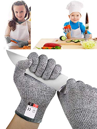 Guantes Anticorte para Niños, Guantes Resistentes a Los Cortes Nivel 5 Seguridad para Cocina Trabajo y Jardín, 1 Par Seguridad Proteccion Guante, aptos para uso alimentario (XS (8-12 años)) Guantes Anticorte para Niños, Guantes Resistentes a Los Cortes Nivel 5 Seguridad para Cocina Trabajo y Jardín, 1 Par Seguridad Proteccion Guante, aptos para uso alimentario (XS (8-12 años))