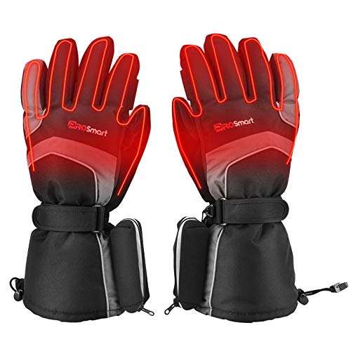 Guantes Calefactables Guantes Calefactores Eléctricos con 3 Modos de Calentamiento Mujer Hombre Guantes Térmicos con Batería Recargable Tipo C 4800mAh (Negro+Azul Marino, L)