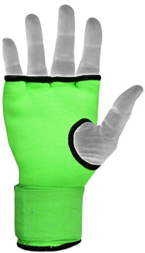 Guantes de boxeo Emrah. Guantes de boxeo con gel en el interior para entrenamiento, ideal para artes marciales mixtas, color verde, tamaño Large