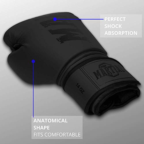 ¡Guantes de Boxeo Martial Hechos del Mejor Material para ofrecer una Larga Durabilidad! Guantes de Kickboxing para Artes Marciales, MMA, Sparring y Boxeo con óptima absorción de Impactos!