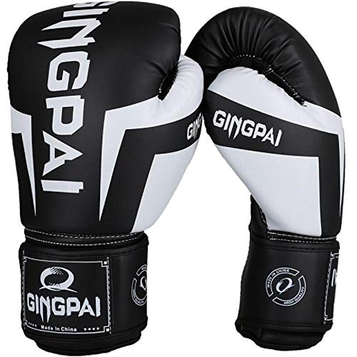 Guantes De Boxeo para Mujer, De Espuma De Poliuretano, para Adultos, Niños, Kick, Kickboxing, Entrenamiento, Boxeo, Guantes MMA, Muay Thai Boxer Boxe De Luva, Guantes, Negro, 10 Oz