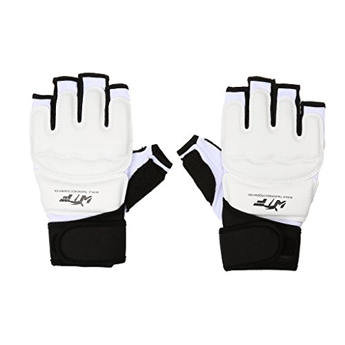 Guantes De Boxeo Protector Medio Dedo Muay Tailandés Gimnasio Mano Acolchado De Gimnasia Hijos Adultos - Blanco, M Guantes De Boxeo Protector Medio Dedo Muay Tailandés Gimnasio Mano Acolchado De Gimnasia Hijos Adultos - Blanco, M