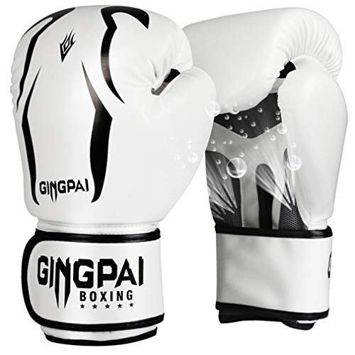 Guantes de entrenamiento de boxeo, guantes de boxeo para hombres y mujeres, guantes kickboxing, Sparring guantes, guantes pesados del bolso para el boxeo, el kickboxing, Muay Thai, MMA,Blanco,10OZ Guantes de entrenamiento de boxeo, guantes de boxeo para hombres y mujeres, guantes kickboxing, Sparring guantes, guantes pesados del bolso para el boxeo, el kickboxing, Muay Thai, MMA,Blanco,10OZ