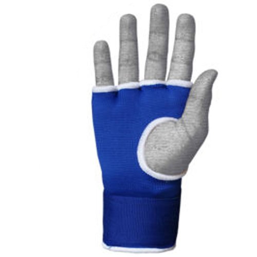 Guantes de entrenamiento Farabi sin dedos para gimnasio, fitness, boxeo, MMA, Muay Thai, con protector en los nudillos, color azul, tamaño S/M