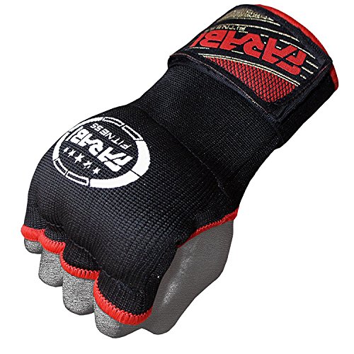 Guantes de entrenamiento Farabi sin dedos para gimnasio, fitness, boxeo, MMA, Muay Thai, con protector en los nudillos, color negro, tamaño large/extra-large