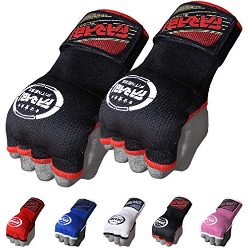 Guantes de entrenamiento Farabi sin dedos para gimnasio, fitness, boxeo, MMA, Muay Thai, con protector en los nudillos, color negro, tamaño large/extra-large